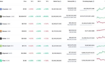 LUNC Bypass Some Coins Like Bitcoin Cash, Monero, And Few Others To Occupy 26th Position